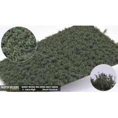 Short Weeds Tufts - Hazy Green (Grass length 2-6 mm, sheet 210 x 150 mm)