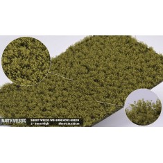 Short Weeds Tufts - Summer/Fall Moss Green (Grass length 2-6 mm, sheet 210 x 150 mm)