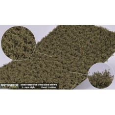 Short Weeds Tufts - Sand Brown (Grass length 2-6 mm, sheet 210 x 150 mm)