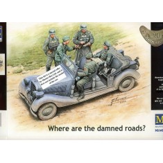 1/35 WWII German Military Men - "Where are the damned roads?" (1 Staff Car w/5 Figures)