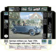 1/35 WWII German Military Car Type 170V Tourenwagen with Crew (1 Car+6 Figures)