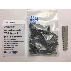 1/35 M4 Sherman/M3/RAM Worn Rubber Pads T51 Type (180pcs)