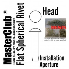 Flat Spherical Rivet #Head Dia.: 0.6mm, Installation Aperture Dia.: 0.4mm (180pcs)