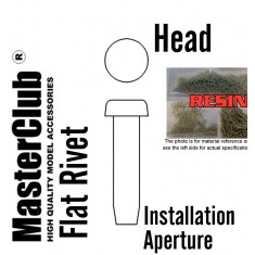Flat Rivet #Head Dia.: 0.7mm, Installation Aperture Dia.: 0.5mm (160pcs)