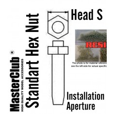 Standart Hex Nut #Head S Dia.: 0.5mm, Installation Aperture Dia.: 0.4mm (180pcs)