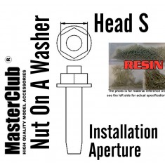 Nut On A Washer #Head S Dia.: 1.6mm, Installation Aperture Dia.: 1.5mm (100pcs)
