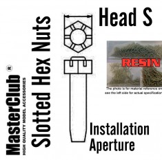 Slotted Hex Nuts #Head S Dia.: 0.8mm, Installation Aperture Dia.: 0.6mm (130pcs)
