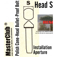 Polish Cone-Head Bullet-Proof Bolt #S Dia.: 1.6mm, Installation Aperture: 1.2mm (100pcs)