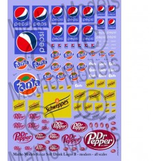 Water Slide Decal for Modern Soft Drink Logos B (all scales)