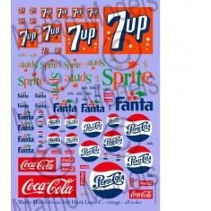 Water Slide Decal for Vintage Soft Drink Logos C (all scales)