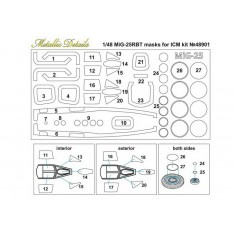 1/48 Mikoyan-Gurevich MiG-25RBT Paint Masking Sheet for ICM Kits