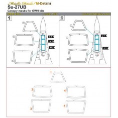 1/48 Sukhoi Su-27UB Canopy Masking for Great Wall Hobby kits