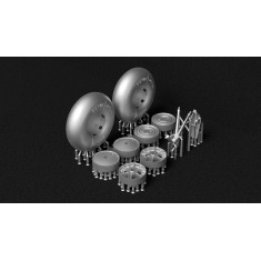 1/48 PZL.23 Karas Main Wheels and Tail Skid Assembly