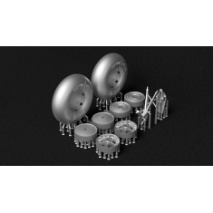 1/72 PZL.23 Karas Main Wheels and Tail Skid Assembly