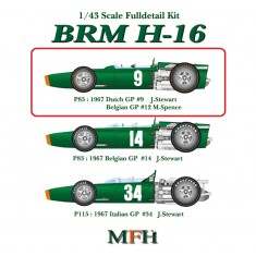 1/43 Multi-Material Kit: BRM H-16 Ver.A P83 1967 Dutch GP #9/Belgian GP #12