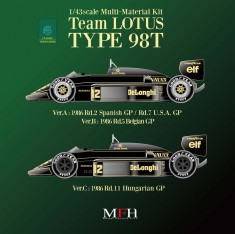 MFH LOTUS 98T ‘86 spanish GP 1/43 Multi-Material Kit: Lotus Type 98T Ver.A 1986 Rd.2 Spanish GP