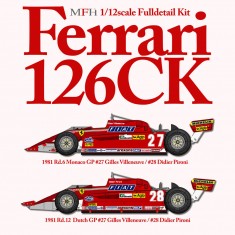 1/12 Full Detail kit - Ferrari 126CK Ver.A: 1981 Rd.6 Monaco GP #27 Gilles Villeneuve/#28