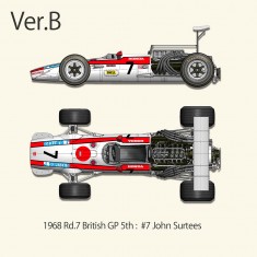 1/12 Honda RA301 Ver.B 1968 Rd.7 British GP 5th #7 John Surtees