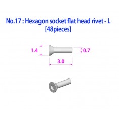Metal Rivets Series No.17 - Hexagon Socket Flat Head Rivet - L (48pcs)