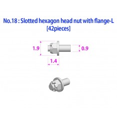 Metal Rivets Series No.18 - Slotted Hexagon Head Nut with Flange - L (42pcs)
