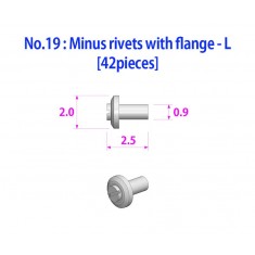 Metal Rivets Series No.19 - Minus Rivets with Flange - L (42pcs)