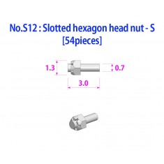 Metal Rivets Series No.S12 - Slotted Hexagon Head Nut - S (54pcs)