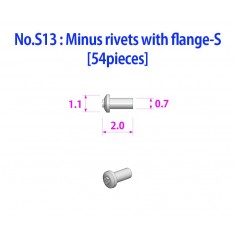 Metal Rivets Series No.S13 - Minus Rivets with Flange - S (54pcs)