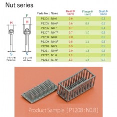 3D Printed Nut (head: 0.6mm, shaft: 0.3mm, 100pcs)