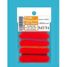 0.18mm Piping Cord (red, blue, yellow, black, each length: 1.0m)