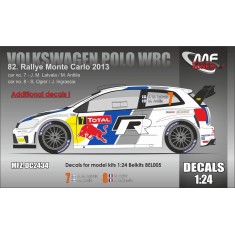 1/24 Volkswagen Polo WRC - 81st Rallye Monte Carlo 2013 Decal for Belkits BEL-005