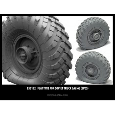 1/35 Soviet Truck Gaz-66 Flat Tyres for Trumpeter kits (2pcs)