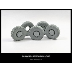 1/35 GaZ Tiger Sagged Wheels Set w/Extra for Zvezda/Xact/Meng kits (4pcs) 