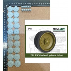 1/35 T-34/76 Pressed Road Wheel set w/Perforated Tyres 1942-44 for Zvezda/Dragon/MiniArt kits