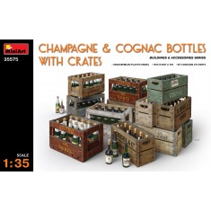 1/35 Champagne and Cognac Bottles with Crates 