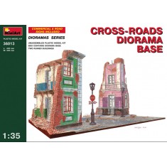1/35 Cross-Roads Diorama Base (2 Ruined Buildings+Diorama Base, Base Size: 430mm x 330mm) 