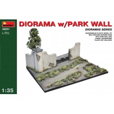 1/35 Diorama w/Park Wall (Part Wall+Street Accessories+Diorama Base,Base Size:236mmx178mm)