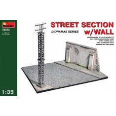 1/35 Street Section w/Wall (Ruined Wall+Telegraph Pole+Diorama Base,Base Size:252mmx181mm)