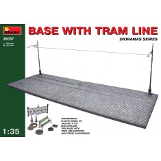1/35 Base w/Tram Line (Tram Line Supports+Street Accessories+2 Diorama Bases)
