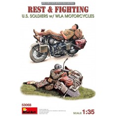 1/35 Rest and Fighting - US Soldiers with WLA Motorcycles (2 figures and 2 bikes)