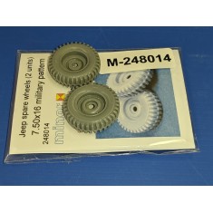 1/24 Jeep 7.50x16 Military Pattern Spare Wheels (2pcs)