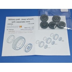 1/35 Jeep 6.00 x 16 Military Pattern Wheels with Separate Rims for Tamiya kts