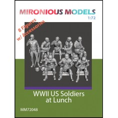 1/72 WWII US Soldiers at Lunch (8 figures with accessories)