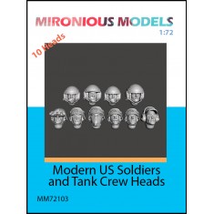 1/72 Modern US Soldiers and Tank Crew Heads (10pcs)