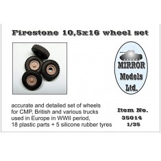 1/35 WWII Firestone 10.5x16 Wheel set for CMP, British & Various Trucks (5 wheels)