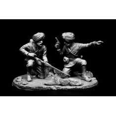 120mm 45th Rattrays Sikhs, North West Frontier 1879 (2 figures w/diorama)