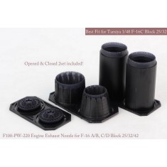 1/48 F-16 A/B/C/D Block 25/32/42 P&W Exhaust Nozzle & After Burner Set for Tamiya kits