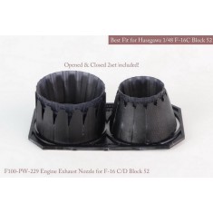 1/48 F-16 C/D Block 52 P&W Exhaust Nozzle Set for Hasegawa kits (Opened, Closed)