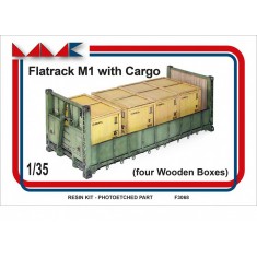 1/35 Flatrack M1 with Four Boxes Cargo (resin)