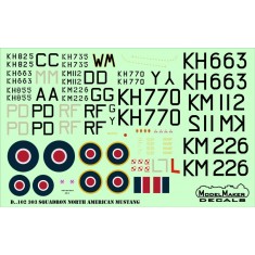 1/48 303 Squadron North Ameriacan Mustangs Decals