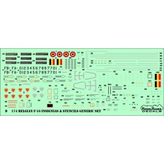 1/48 Belgian F-16 Insignia's and stencils-Generic set (decal)